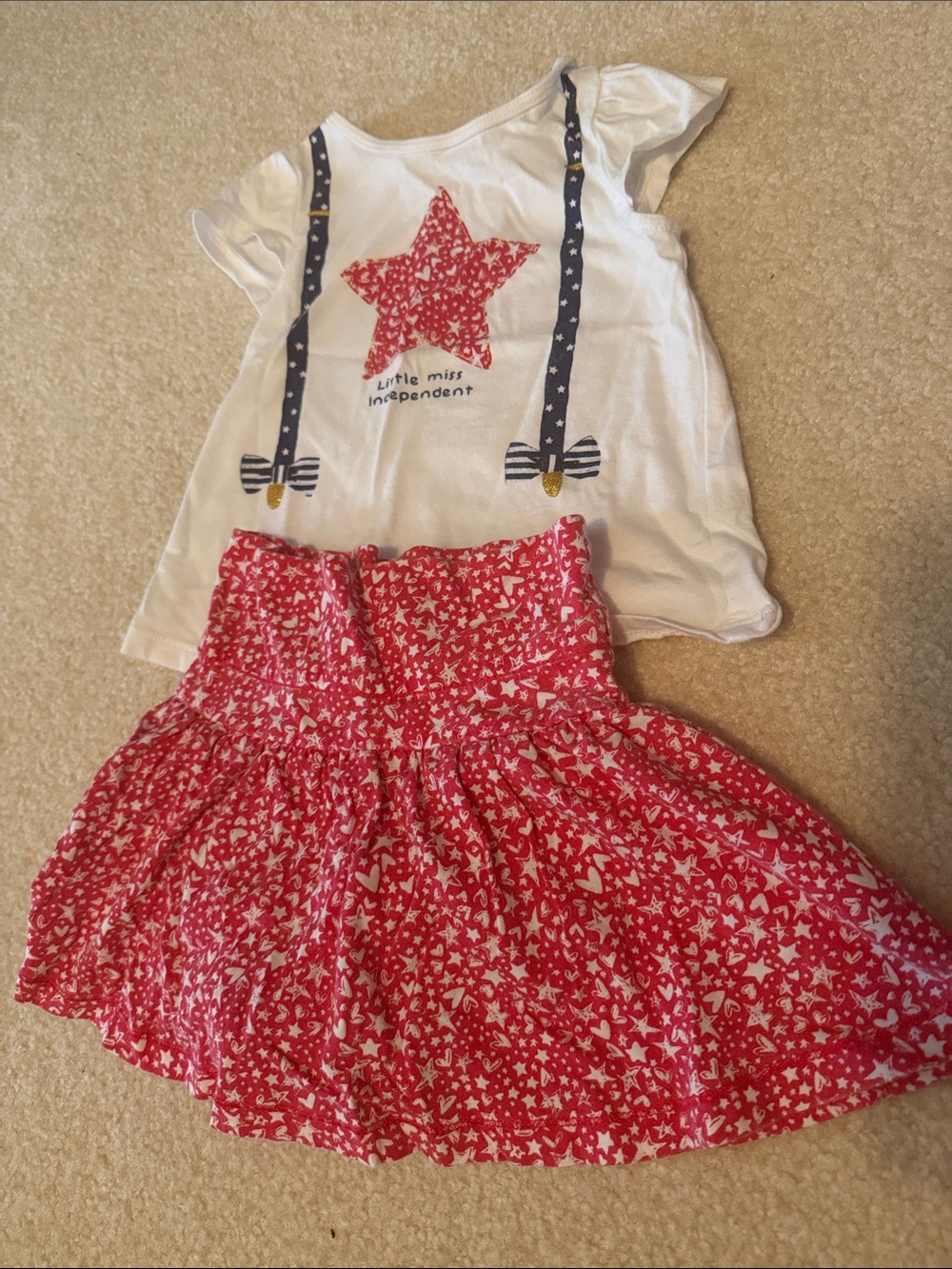 First Impressions Red Star Print Tiered Skirt for Kids
